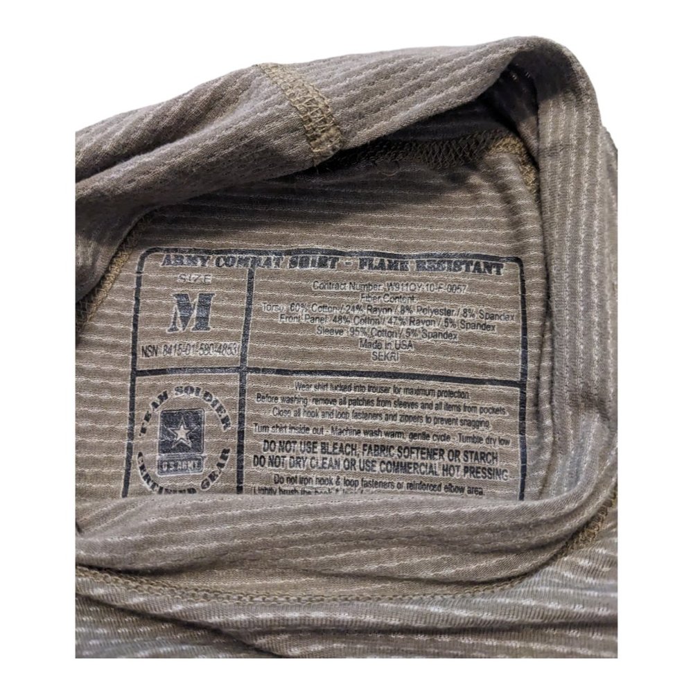 US Army Men's Military Combat Shirt Camo Fire Resistant Size M - Picture 3 of 3